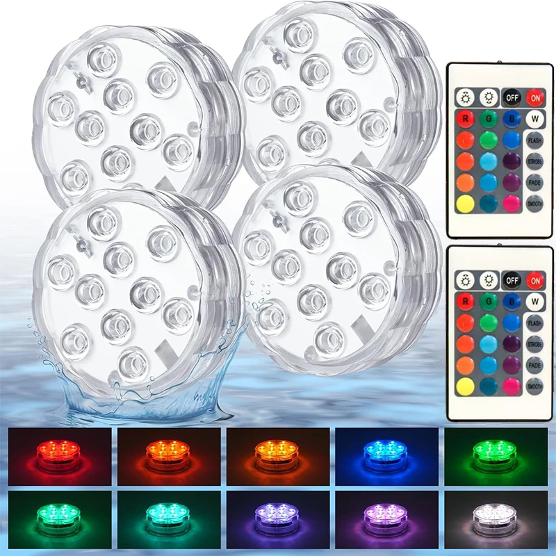 

Pool Lights with Remote Color Changing Underwater Lamp for Above Ground Pools, Battery Operated Submersible LED Light