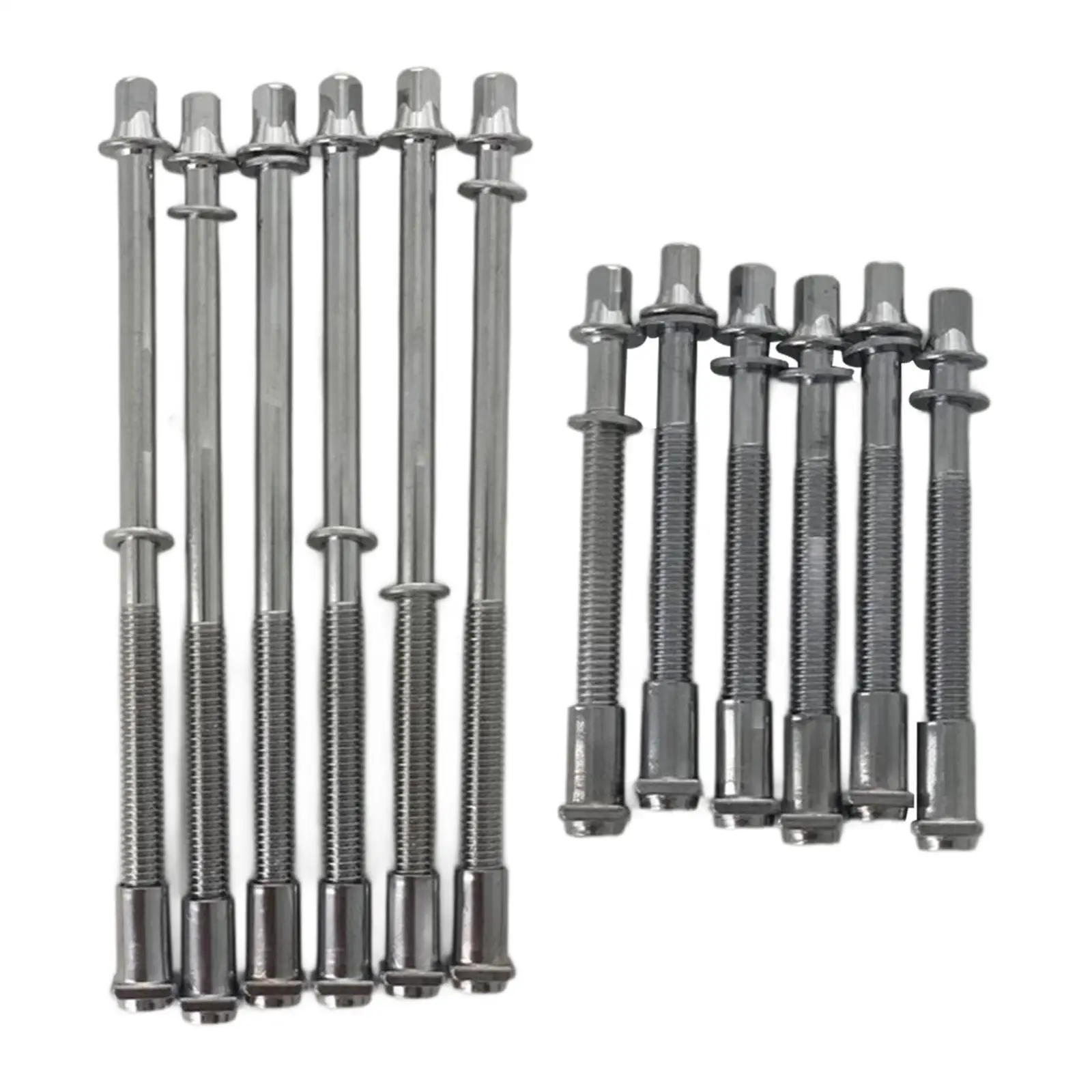 6Pcs Drum Tension Rods with Lug Nuts Metal Hardware Tom Lug Screws Drum Screws for Snare Drum Bass Drum Percussion Instrument