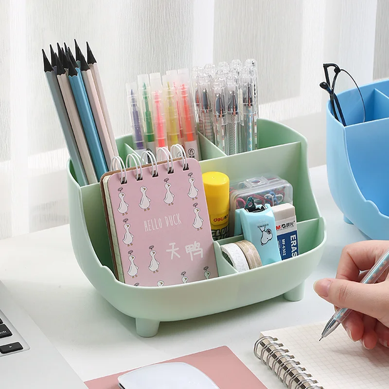 Creative Convenient Multi-function Desktop Organizer Pen Holder Desk Makeups Pencil Storage Stand Box School Office Stationery