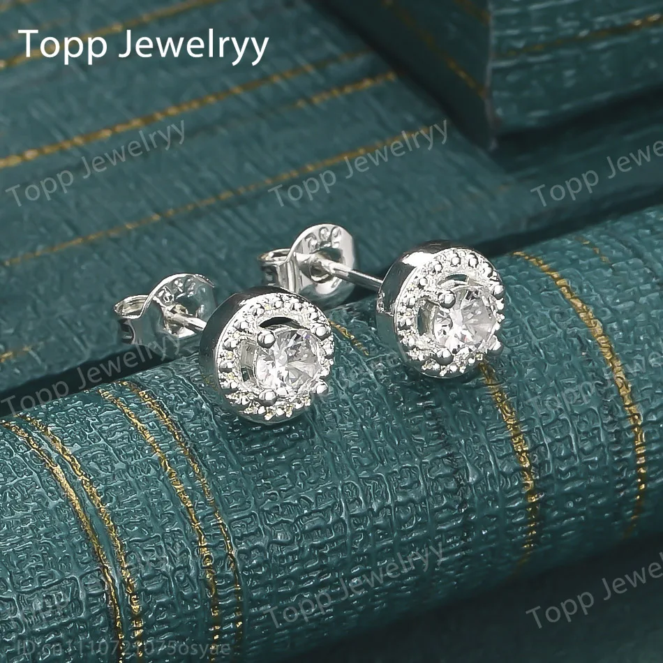 

Элегантные серьги из стерлингового серебра 925 пробы с изысканными круглыми цирконами — стильные женские ювелирные украшения в подарок на свадьбу