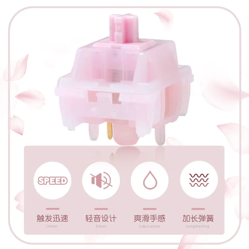 Switch本体 ピンクムラサ HMX Mage Sakura Switch V2 リニアスイッチ 45g 51g ゲーミング
