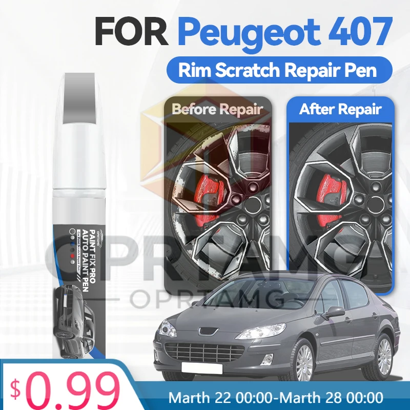 

Карандаш-краска для колесных дисков Peugeot 407, средство для ремонта царапин, аксессуары для авто, черный, белый, серебристый, серый