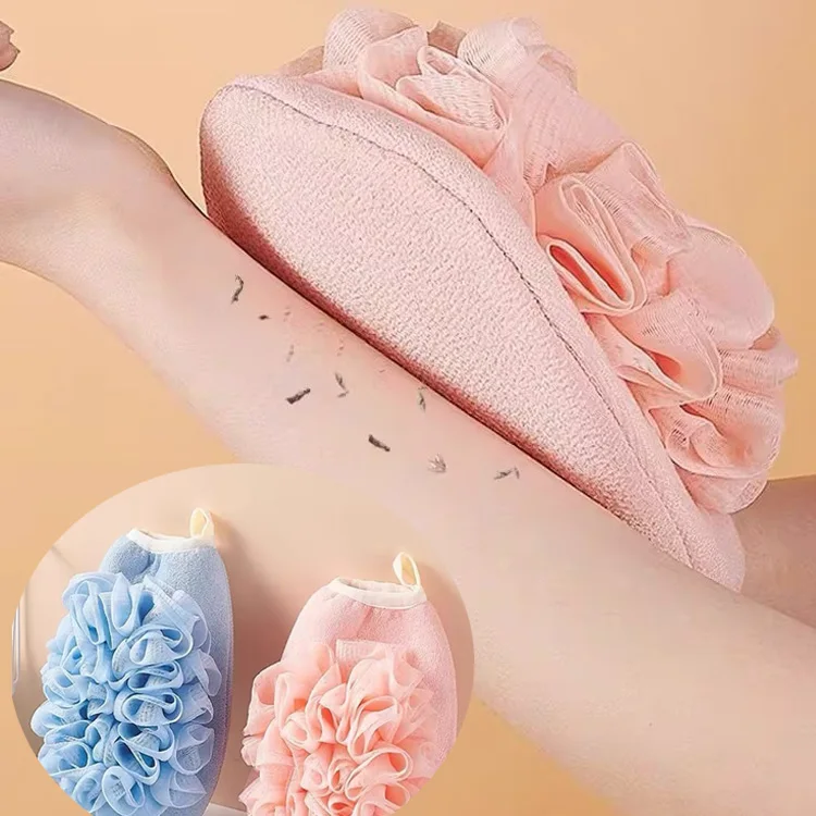 

Double-sided Bath Towels Adults Cotton Two-purpose Two-in-one Back Bathing Artifact Bathing Bubble Bath Towel Gloves