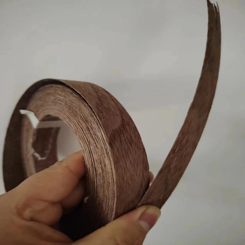 100meters/roller Natural  Black Walnut Edge Strips for Furniture Restoration Width:22-40mm Thickness: About 0.5mm
