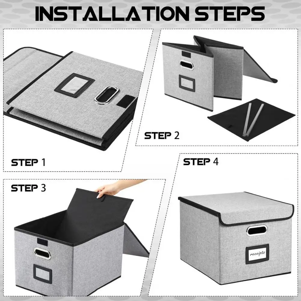 

Portable File Organizer Metal Handle File Storage Box with Lid for Hanging Office Documents Legal Letter Size Organizer Bin
