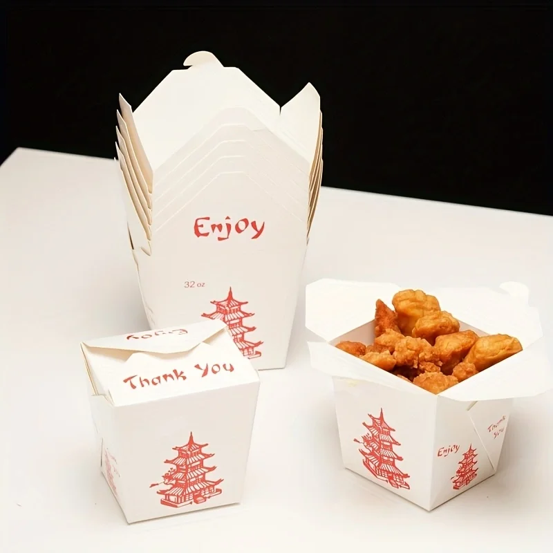 Pagoda Chinese Takeout Food Pails Disposable Noodle Boxes Meal Prep For A Variety Of Hot And Cold Foods Restaurant Food Truck