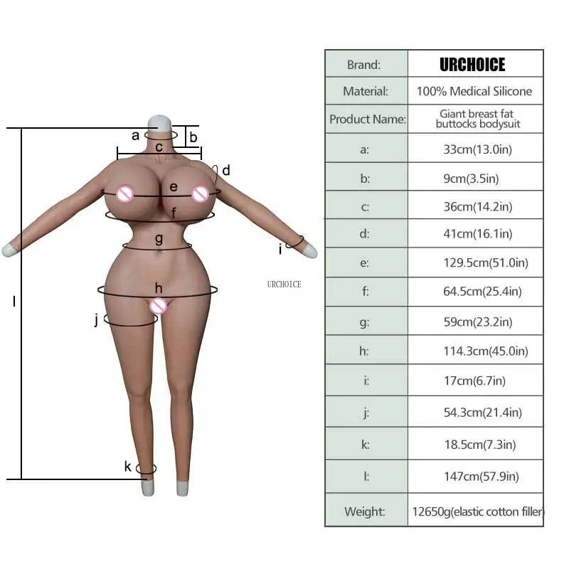 Male To Female Silicone Bodysuit Huge X Cup With Arms Hips Lifting Buttock Fake Vagina Artificial Breasts Sissy Cosplay