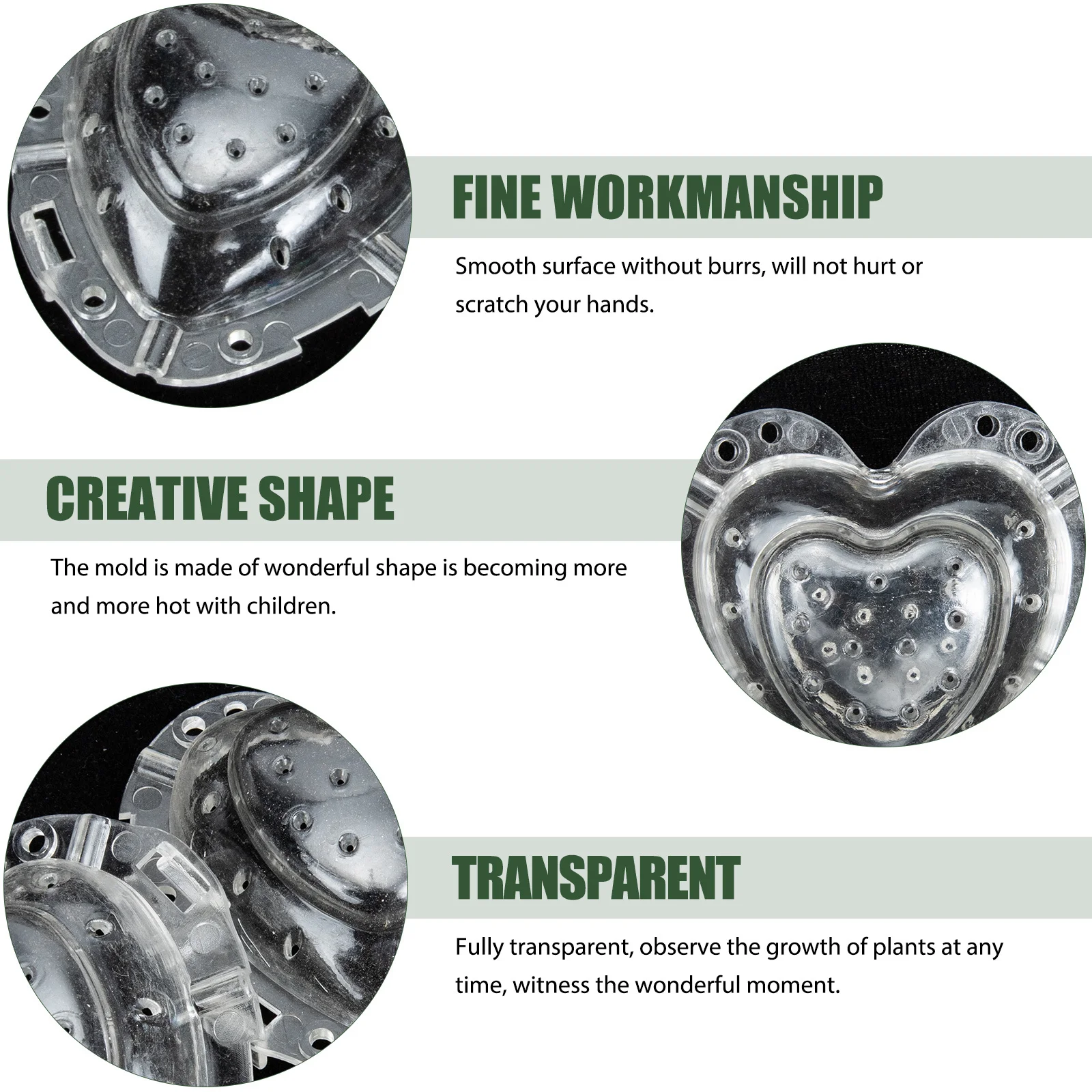 

4Pcs Heart Shaped Melon Molds Transparent Fruit Molds Strawberry Shaping Mold Multi-Function Garden Accessory Growing Melon Mold