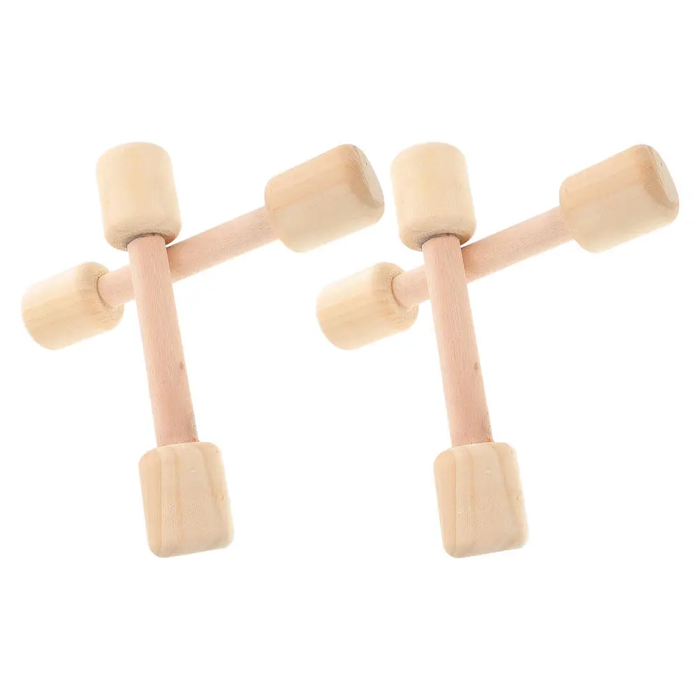4Pcs Wood Toddler Dumbbells Kids Weight Set for Boys Girls Preschool Fitness Activity Safe Ergonomic Grip Bright Colors Early - view 3