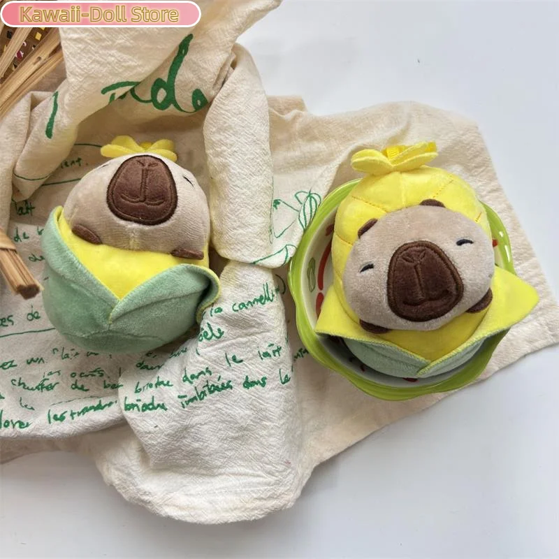 1/2 個かわいい面白いトウモロコシカピバラぬいぐるみぬいぐるみキーホルダーペンダントバックパック装飾バッグぶら下げ装飾品ギフトラグドール