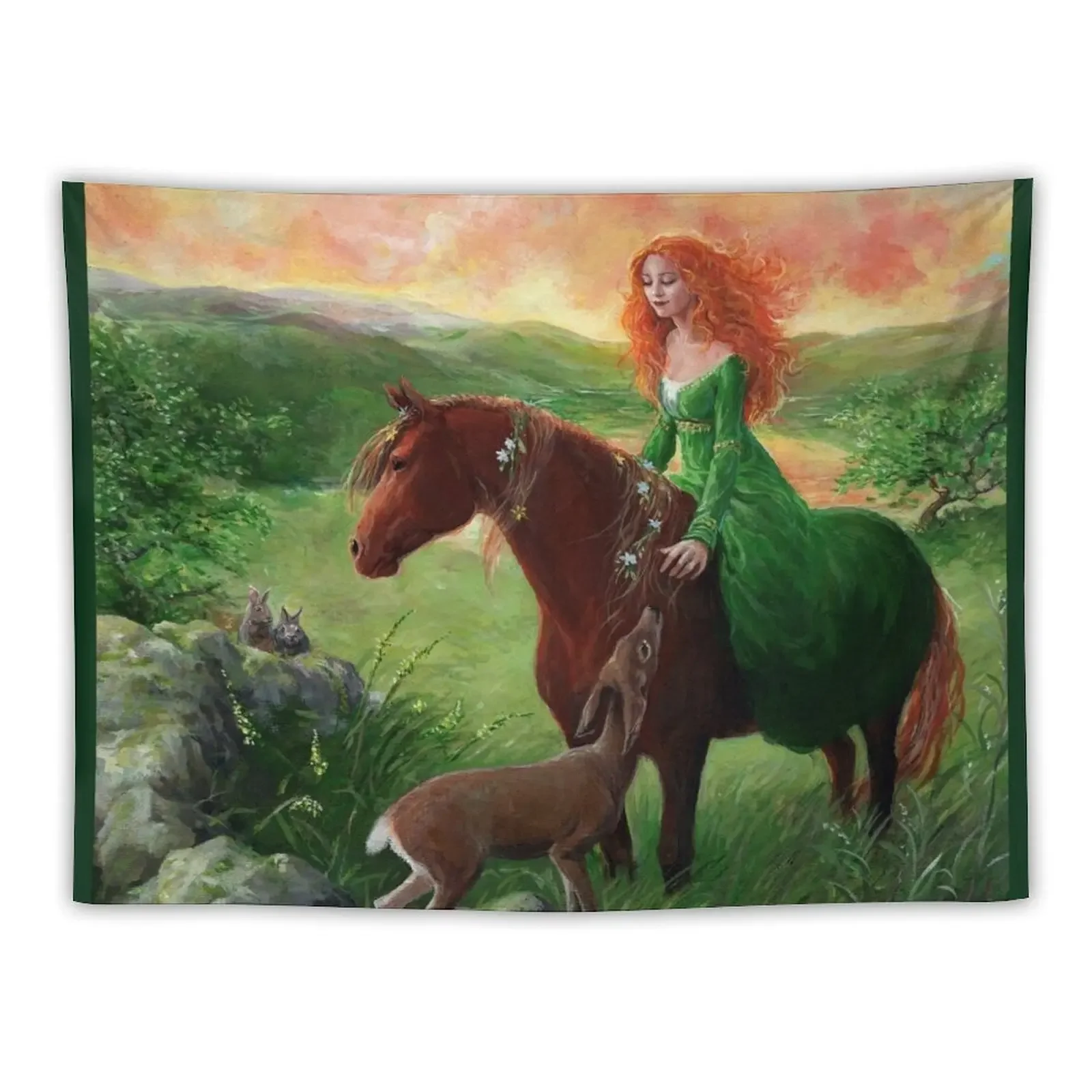 Aine, Queen of the Faeries Tapestry Bedroom Deco Decorative Paintings Aesthetic Room Decor Decorative Wall Tapestry