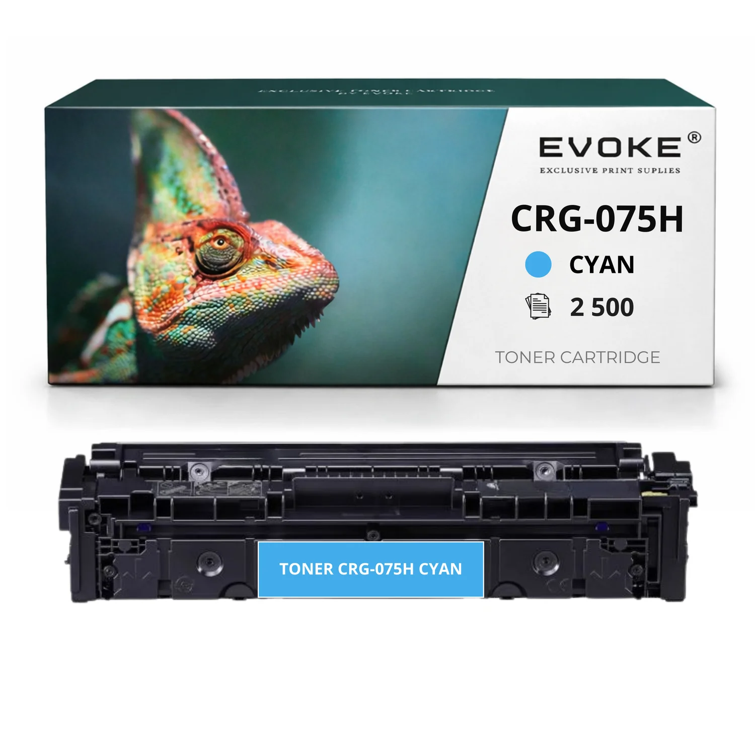 Evoke compatibele toner voor Canon Crg-075H/W2191X Crg-075H Crg075H W2191X 219X Crg075Hc Crg-075Hc cyaan 2500 pagina's Hp Colorlaserjetpro 3202Dn/3202Dw/3302Fdng