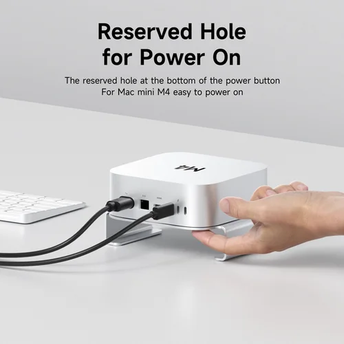 Imagen 2 del producto Soporte de escritorio Hagibis para Mac mini M4/M4 Pro 2024, soporte de disipación de calor, soporte de aleación de aluminio, accesorios de soporte de refrigeración