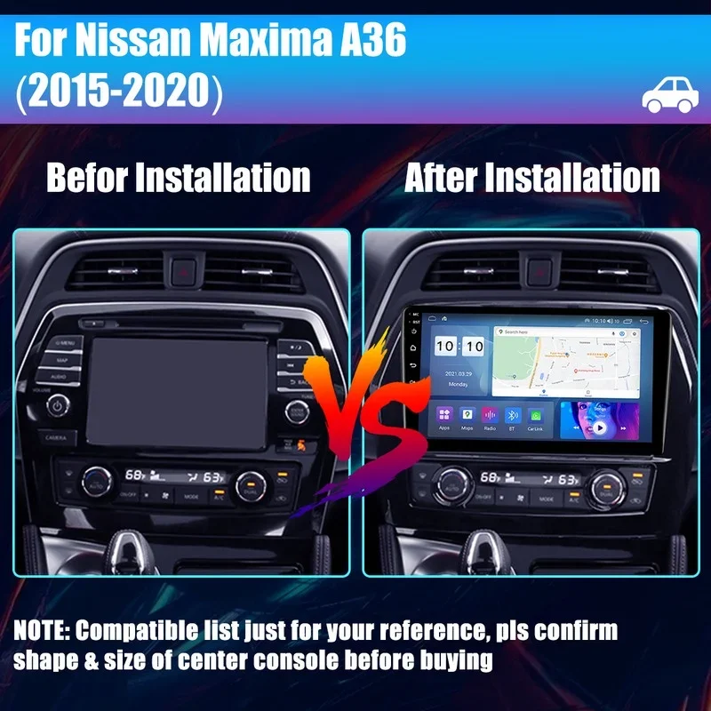 Android 13 Car Radio for Nissan Maxima A36 2015-2020, 10inch 2K Multimedia Player with 4G Car Carplay DSP & 2Din GPS