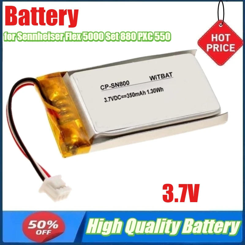 

3.7V Battery for Sennheiser Flex 5000 Set 880 RS 5000 BAP 800 PXC 550 AHB413645PCT Wireless Bluetooth Headset Headphone Battery