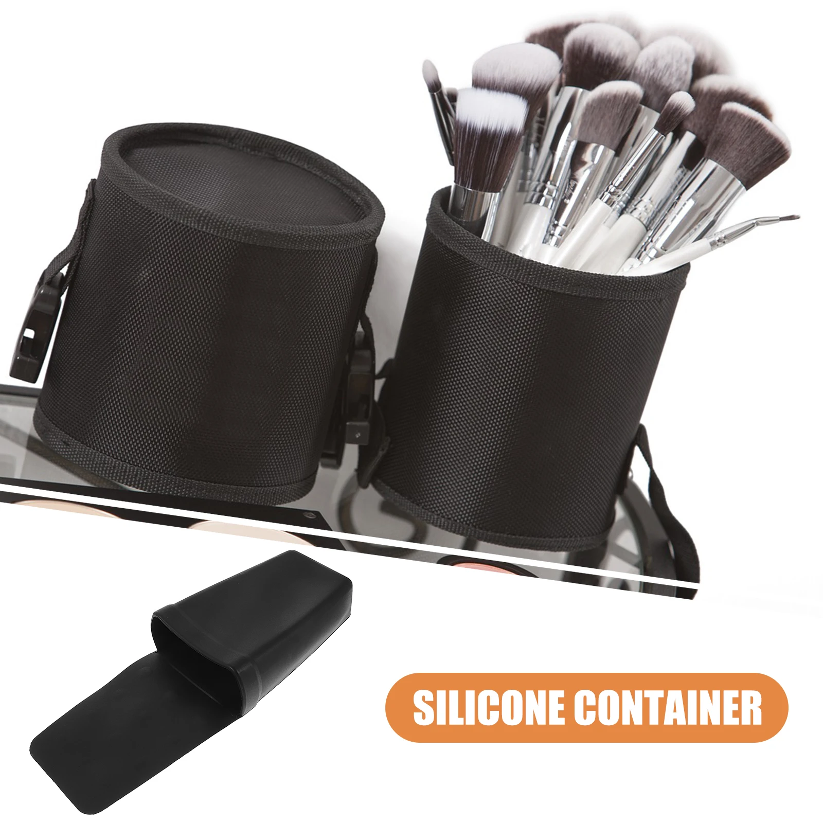 

Silicone Makeup Brush Storage Container Suction Cup Black Bathroom Tools Curling Iron Hair Dryer Holder Organizer Wall Mount
