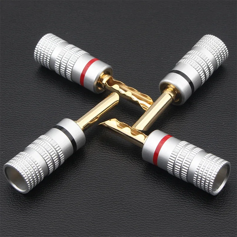Hi-Fi аудиокабель-адаптер для динамика с банановым штекером, 5 мм, разъем с позолоченным покрытием без припоя
