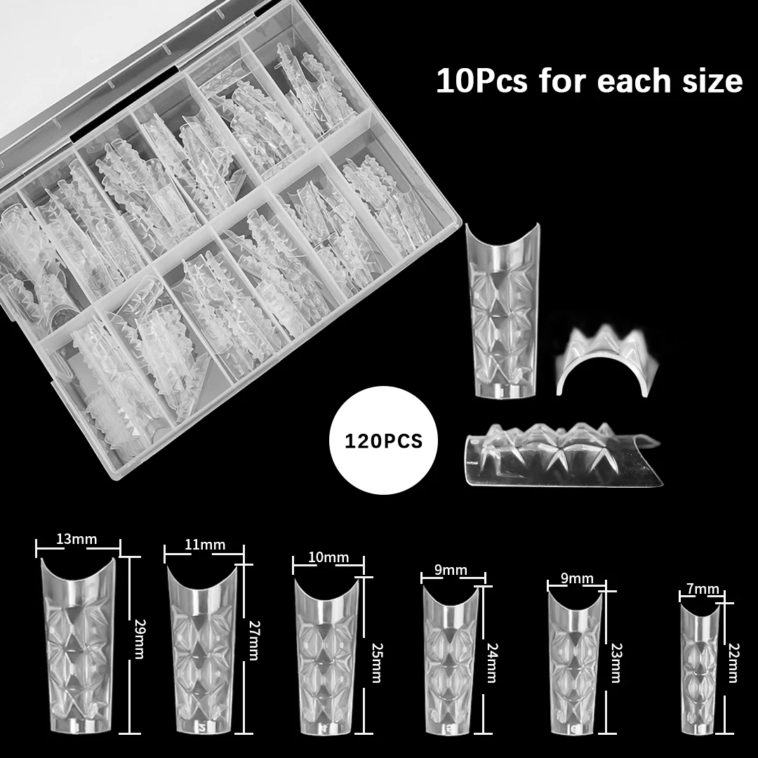 Plastic False Nails Art Form French Tips  Full Cover Extension Mode Acrylic Transparent Manicure Press on Nails Tool Accessories