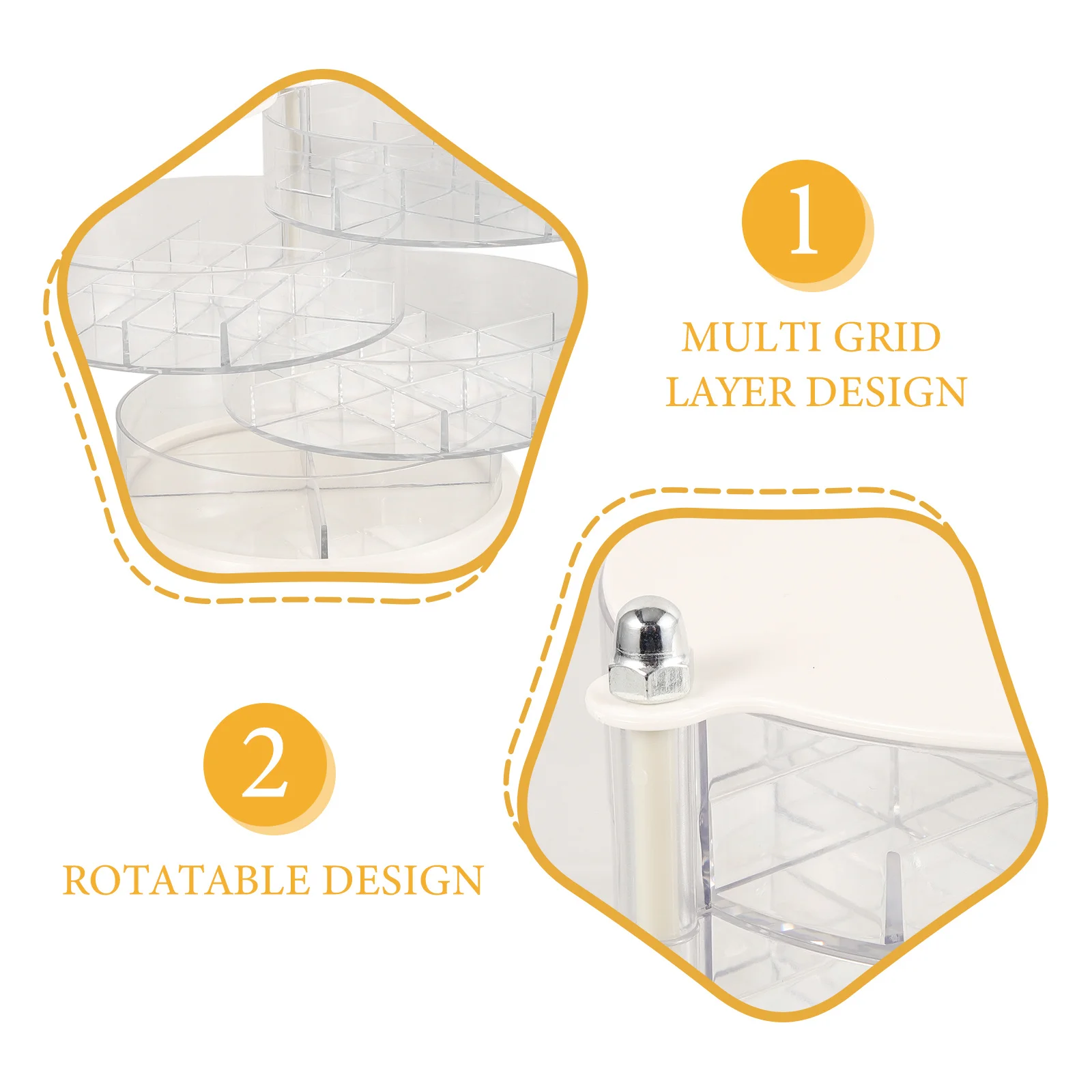 

Jewelry Storage Box 4-Layer Rotatable Organizer Necklace Earring Display Stand Practical Desktop Container Rotating Jewelry Box