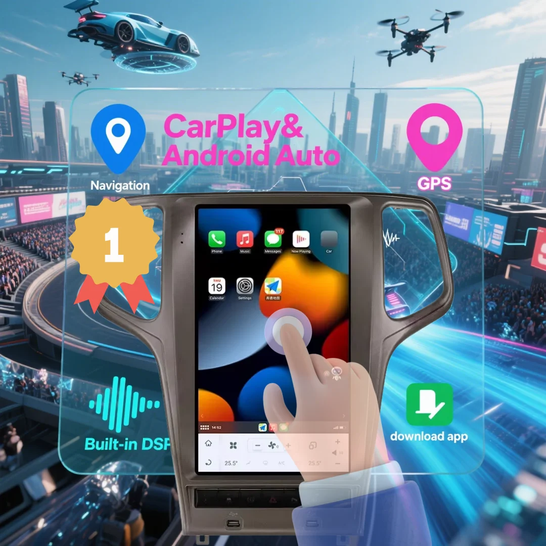 Carplay Android For Jeep Grand Cherokee 2010-2021 Multimedia Player Radio CarPlay Head Unit Car Radio Touch Screen Navigation