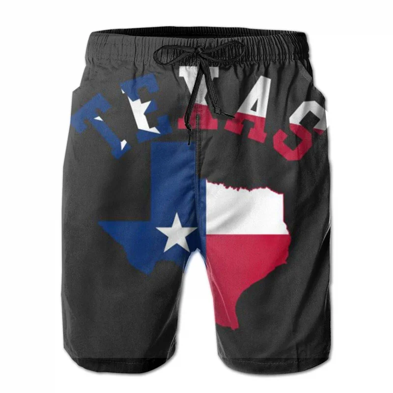 Vintage US Texas Flag Graphic Shorts Pants Pop 3D Printing Hip Hop y2k Board Shorts Summer Hawaii Swimsuit Cool Surf Swim Trunks