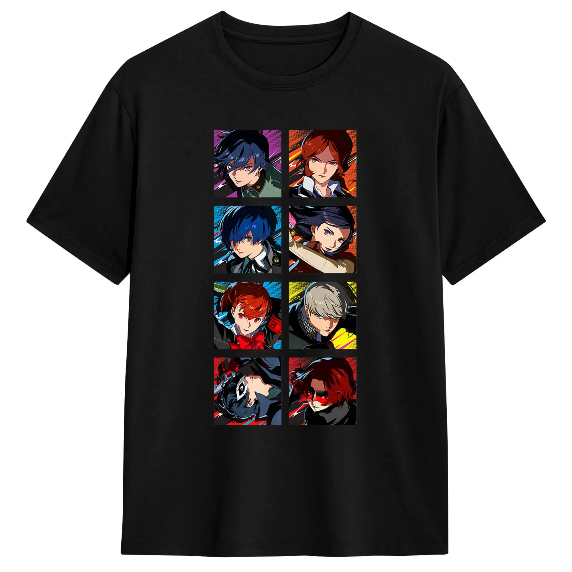 T-Shirt Atlus Persona 30th Protagonist Series Legacy Stack T Shirts 100 Cotton Tee Shirt for Men's Y2K Casual Short Sleeve Tees