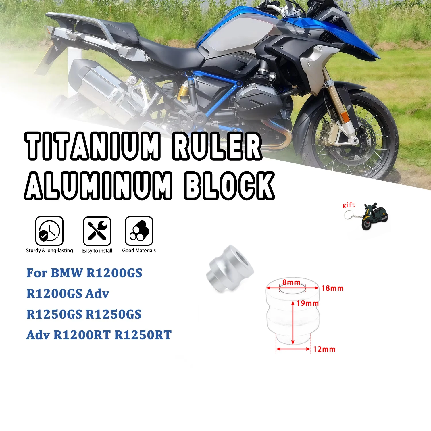 Motorcycle Accessories For BMW R1200GS R1200GS Adv R1250GS R1250GS Adv R1200RT R1250RT Steering Damper Cushioning Spacer Holder