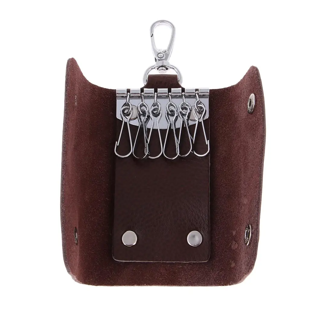 2-6pack Fashion Leather key pack Key Chain Key Holder Key Hook waist padlock bag