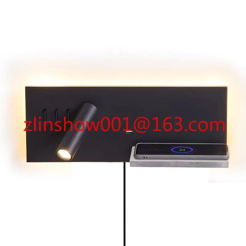 

European Hotel Bedside Wireless Charger Led Strip Light Night Lights Indoor for Home Decoration