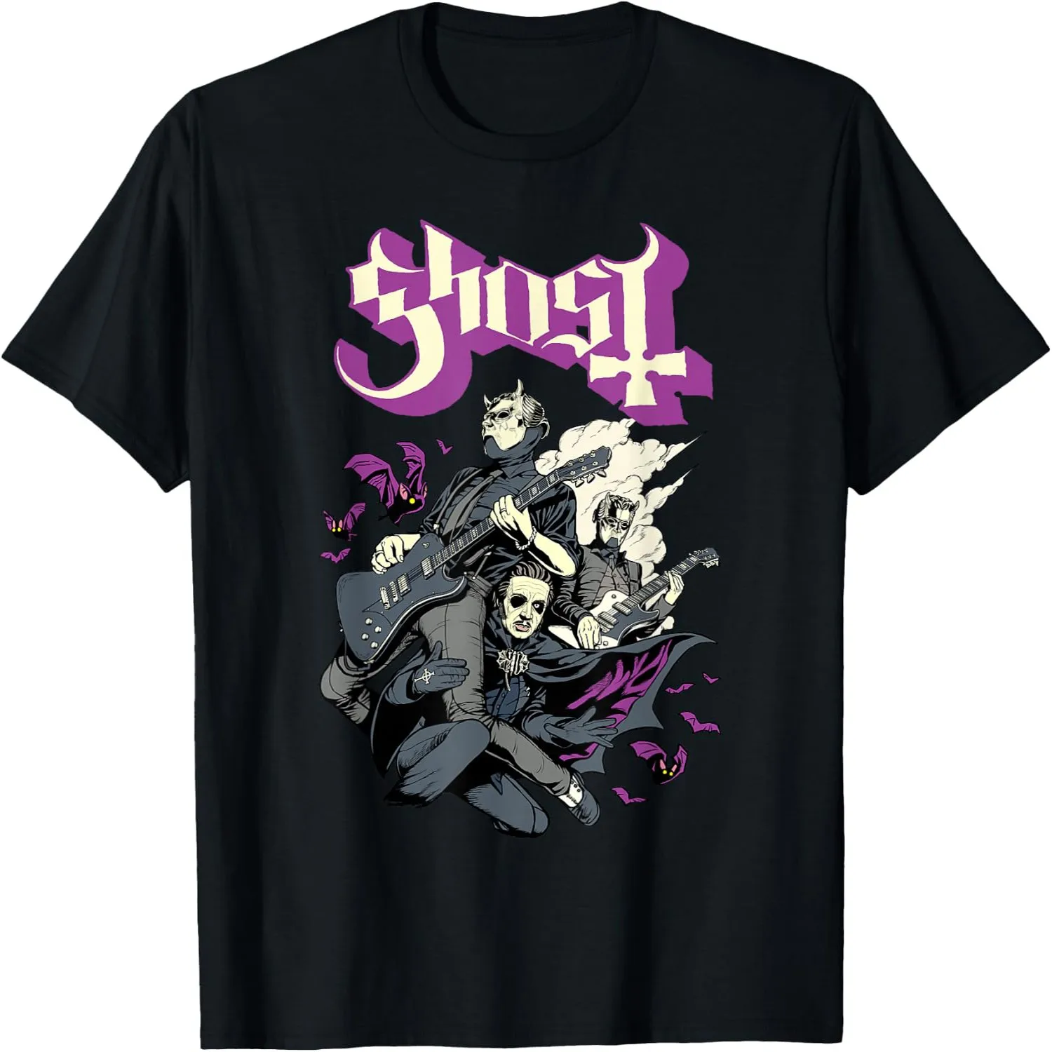 Bats and Band T-Shirt Short sleeve shirt, Retro tee