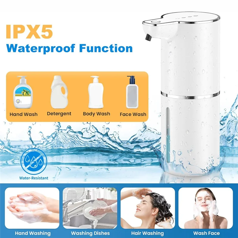 1200Mah Automatic Soap Dispenser, Wall Mounted, Suitable For Kitchen, Bathroom, And School Use