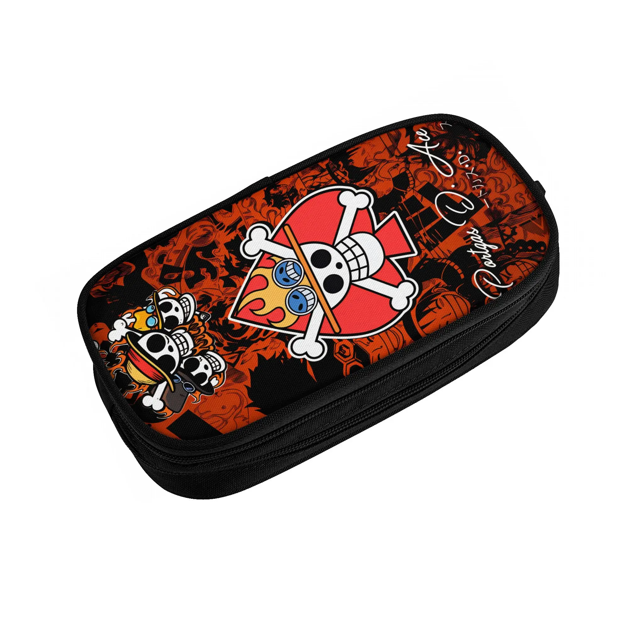 Custom Cute One P-Pieces Luffys Pencil Case for Boys Girls Cartoon Adventure Comic Large Capacity Pen Bag Box Stationery