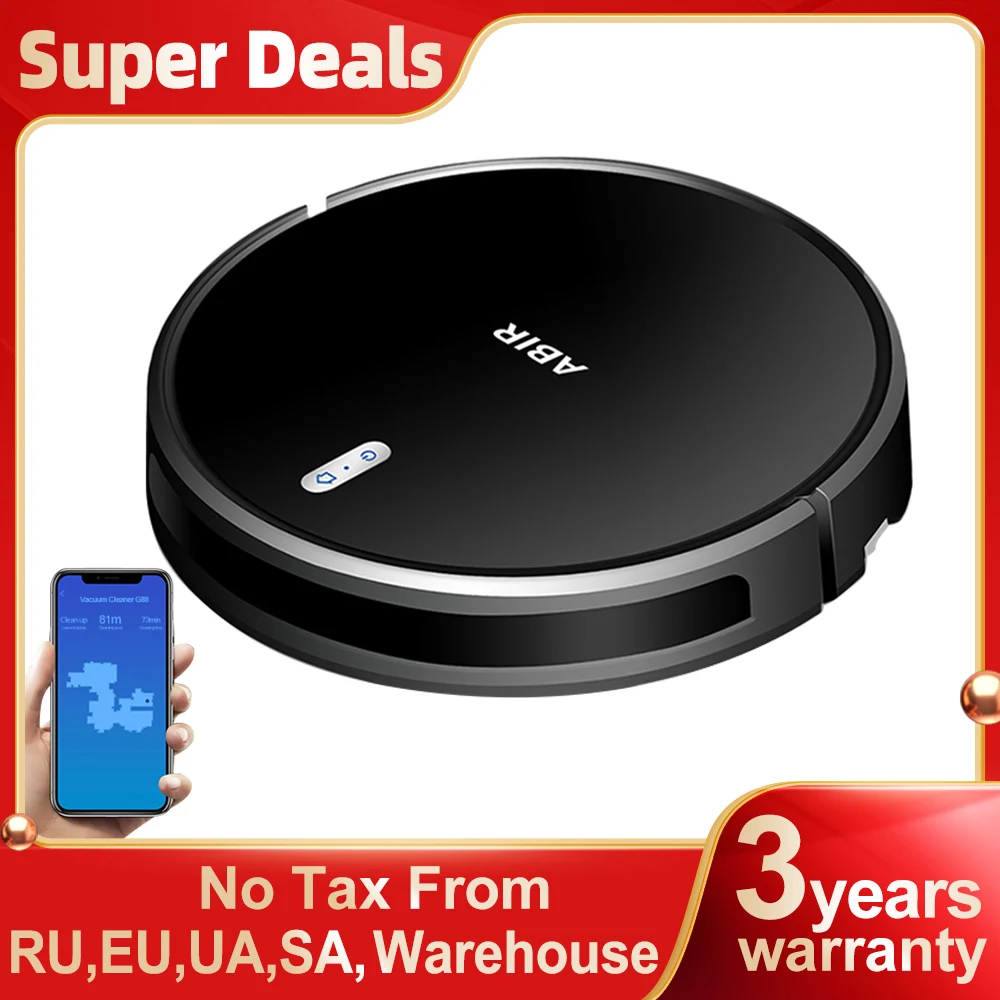 ABIR G20S Robot Vacuum Cleaner,Map Memory,6000Pa Suction,Remote Upgrade, Electric Wet Mop,WIFI APP Smart Floor Washing for Home