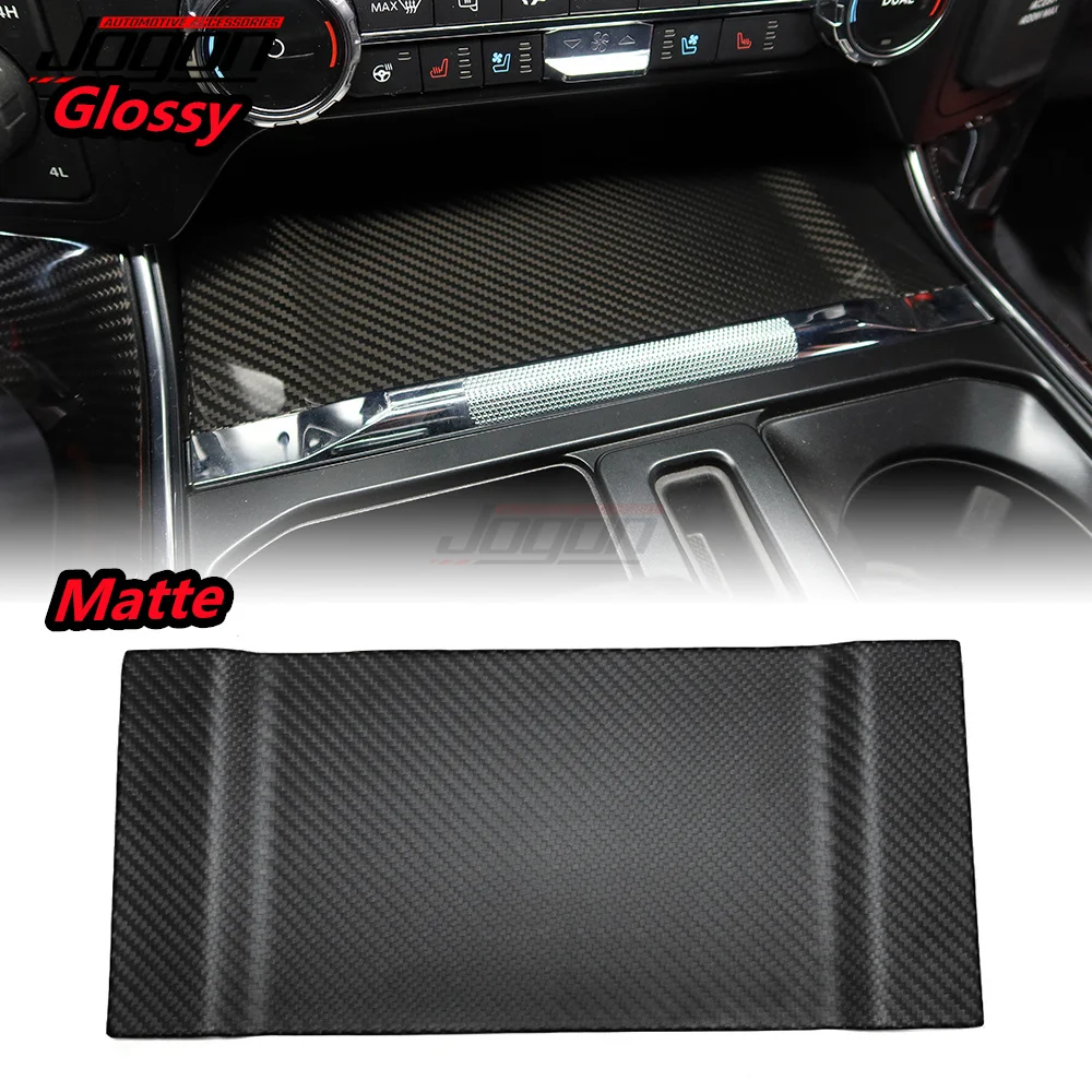 For Ford F-150 F150 Raptor Limited Lariat 2021 2022 2023 2024 Real Carbon Fiber Console Wireless Charger USB Panel Interior Trim