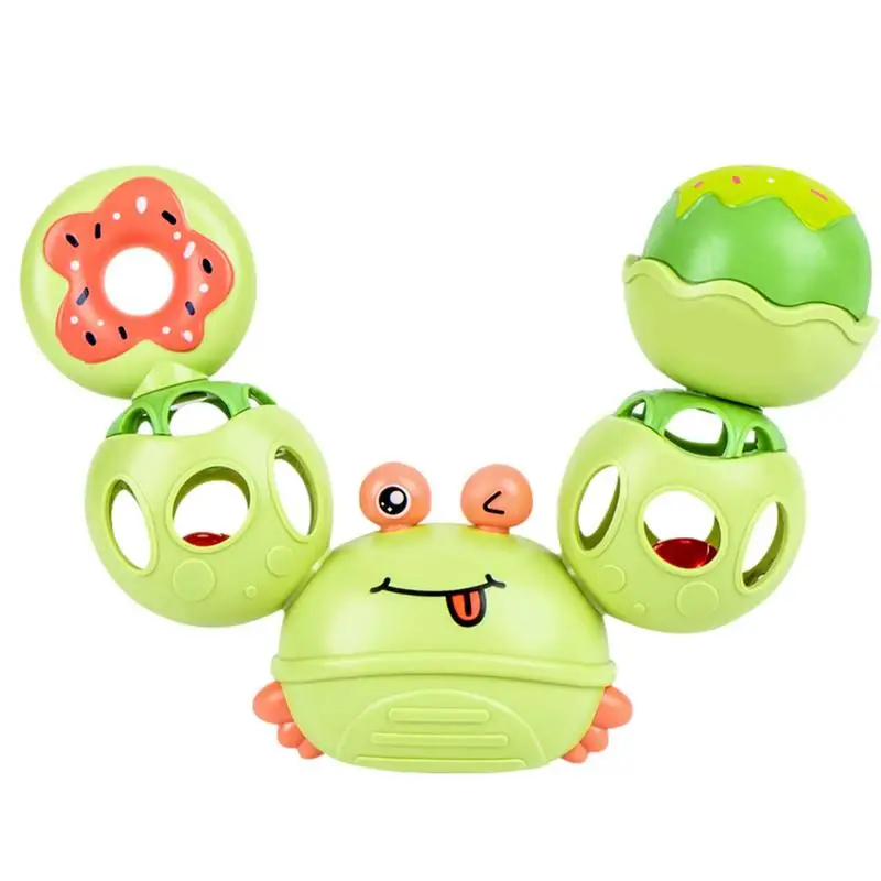 

Baby Rattles Toy Teether Hand Jingle Shaking Bell Rattle Crab Shape Educational Toys Newborn Baby Rattle Teether Toys Gift