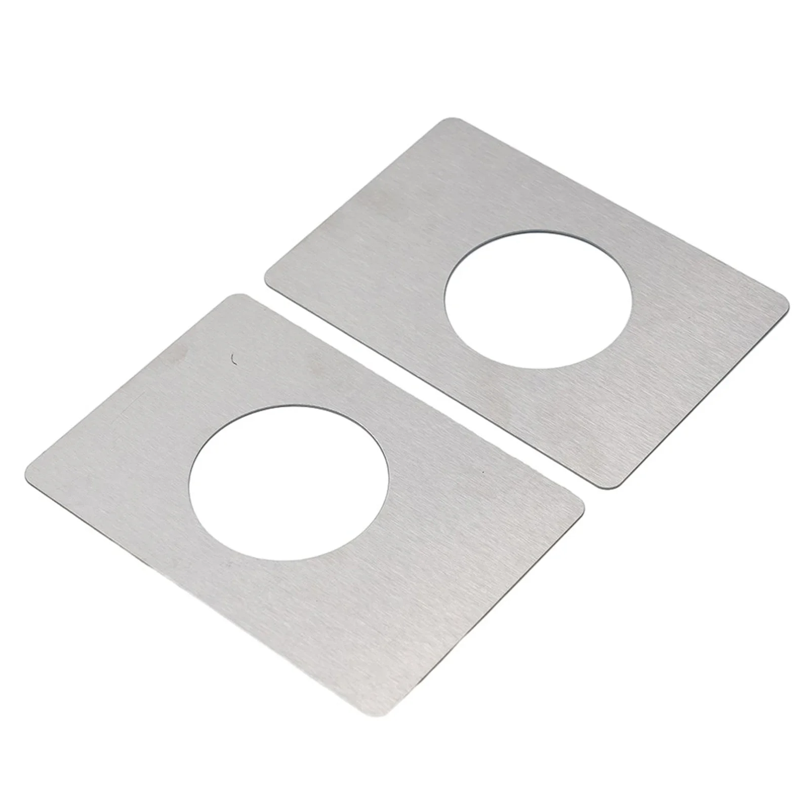 

Tools Doors Lock Plate Rust Resistant Silver Stainless Steel With Tape 2Pcs Deadbolt Door Knob Rounded Corners