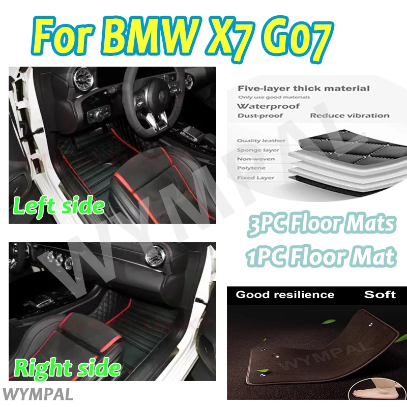 

Luxury Custom Car floor mats for BMW X7 G07（Six Seats）2019 2020 auto foot Pads automobile cover interior accessories carpet