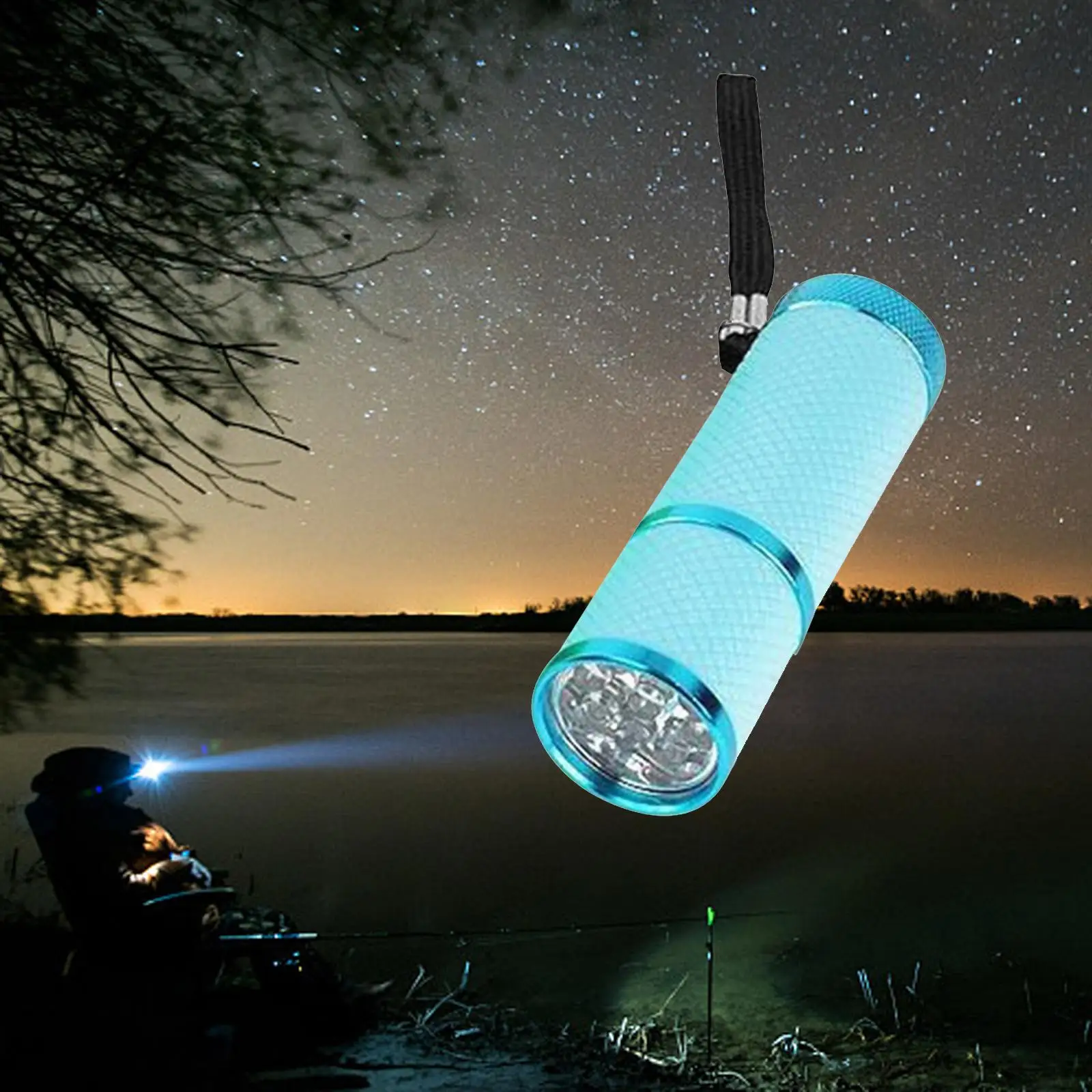 2-4pack Portable Handheld flashlights 9 LED Aluminum Diameter 2.5cm Length 9cm