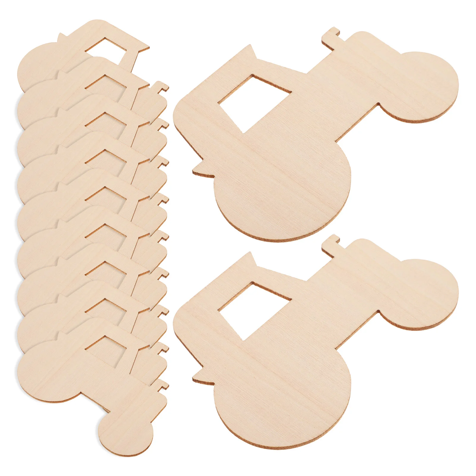 

20 Pcs 80x60mm Wooden Tractor Slices Unfinished Craft Cartoon Graffiti Chip Pendant Kids Handmade Smooth Safe Toy