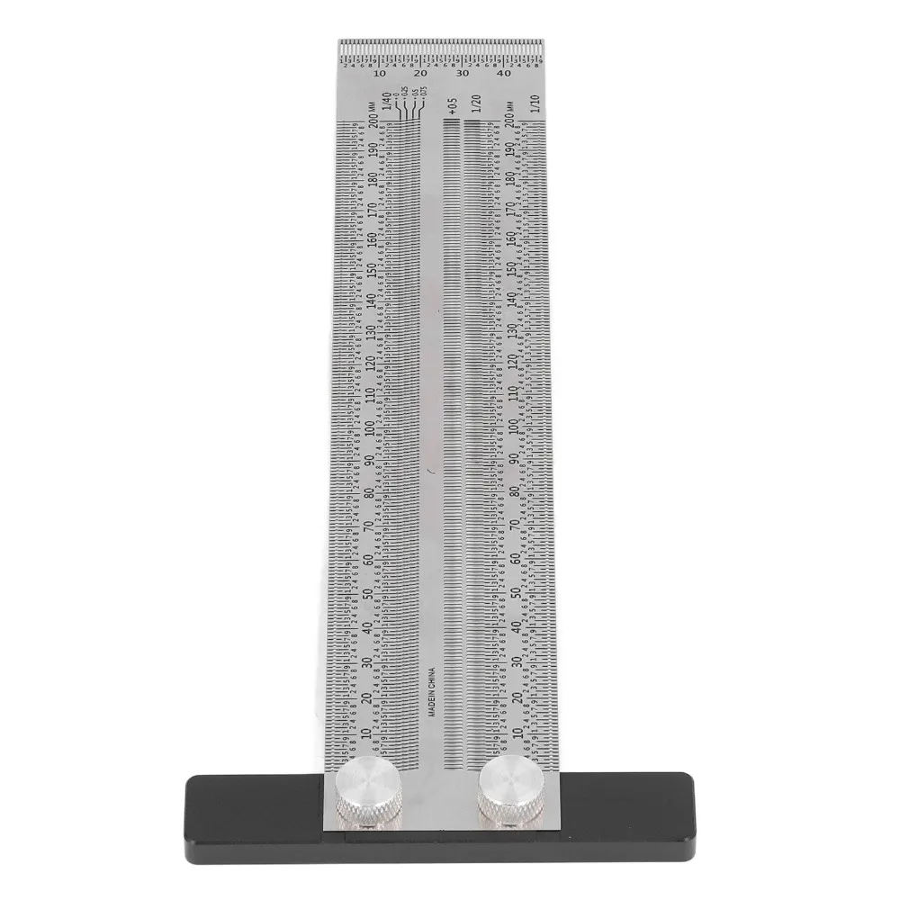 Silver Woodworking Marking Ruler Stainless Steel Measuring Length 200mm Carpenter T Ruler Precision Marking Tool For Woodworkers
