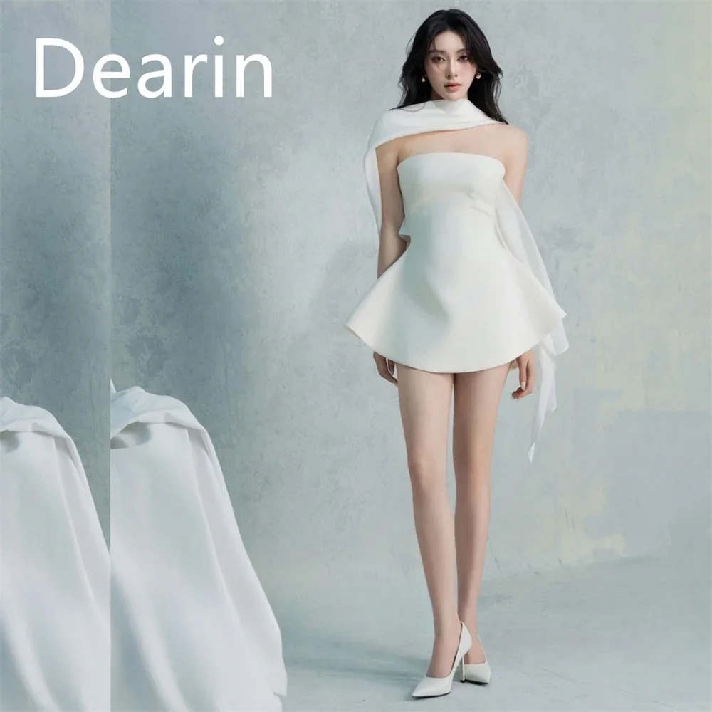 

Customized Prom Dress Women Evening Dearin Halter A-line Mini Length Skirts Ribbon Bespoke Occasion Dresses Formal Gown