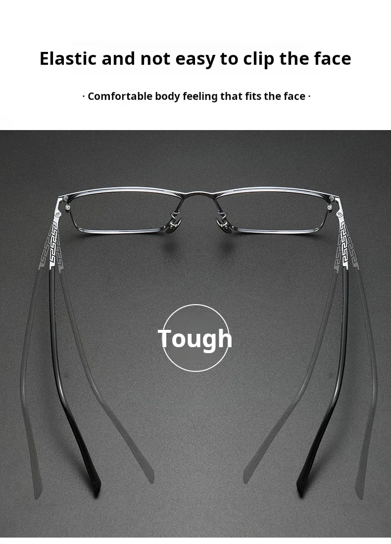 YIMARUILI Business Men's Titanium Optical Prescription Glasses Square Blue Light Blocking Reading Progressive Recipe Eyewear 891 - Image 3