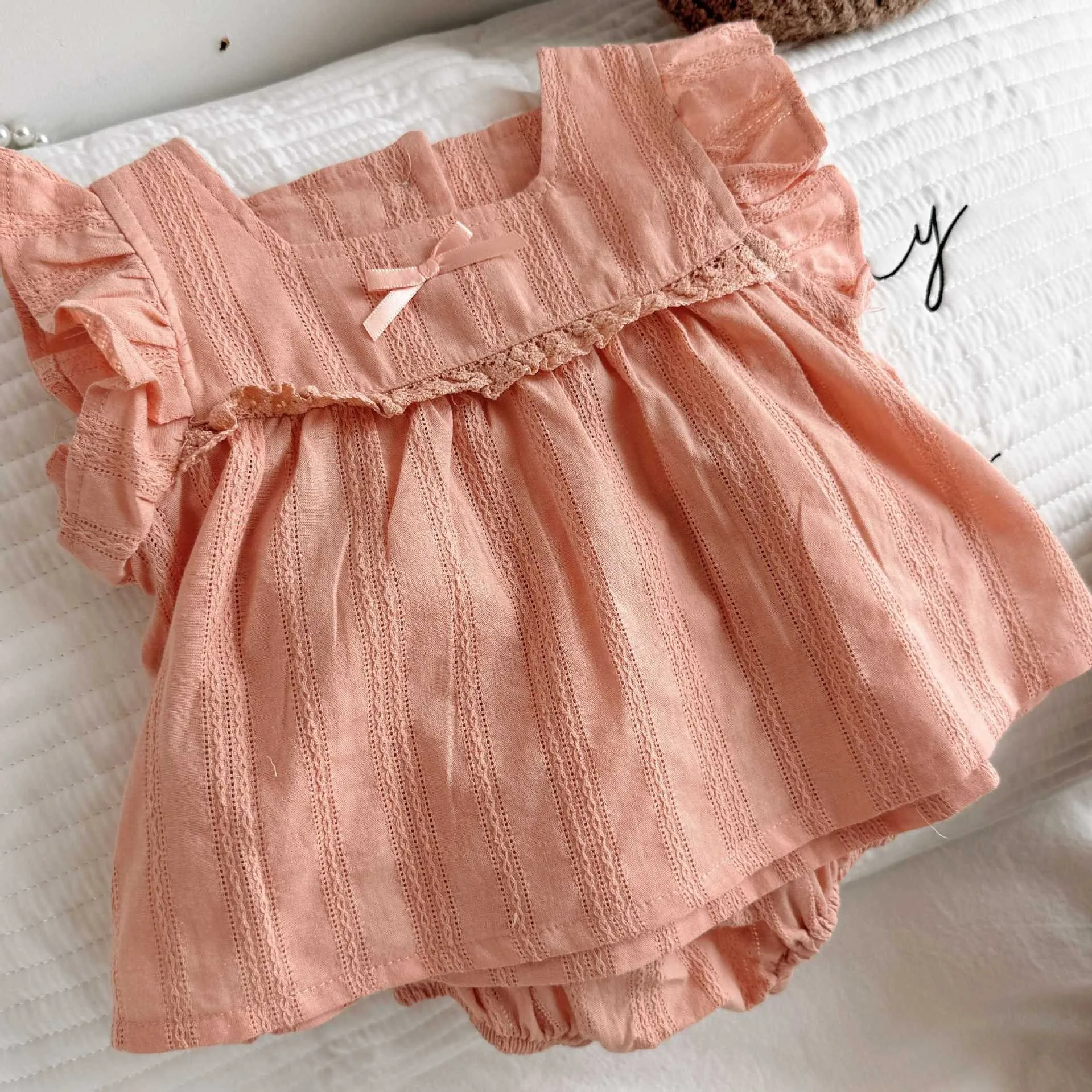 TZ2585 Baby Girls' Princess Outfit Set Toddler Two-Piece Ensemble Cute Fashionable Infant Clothing
