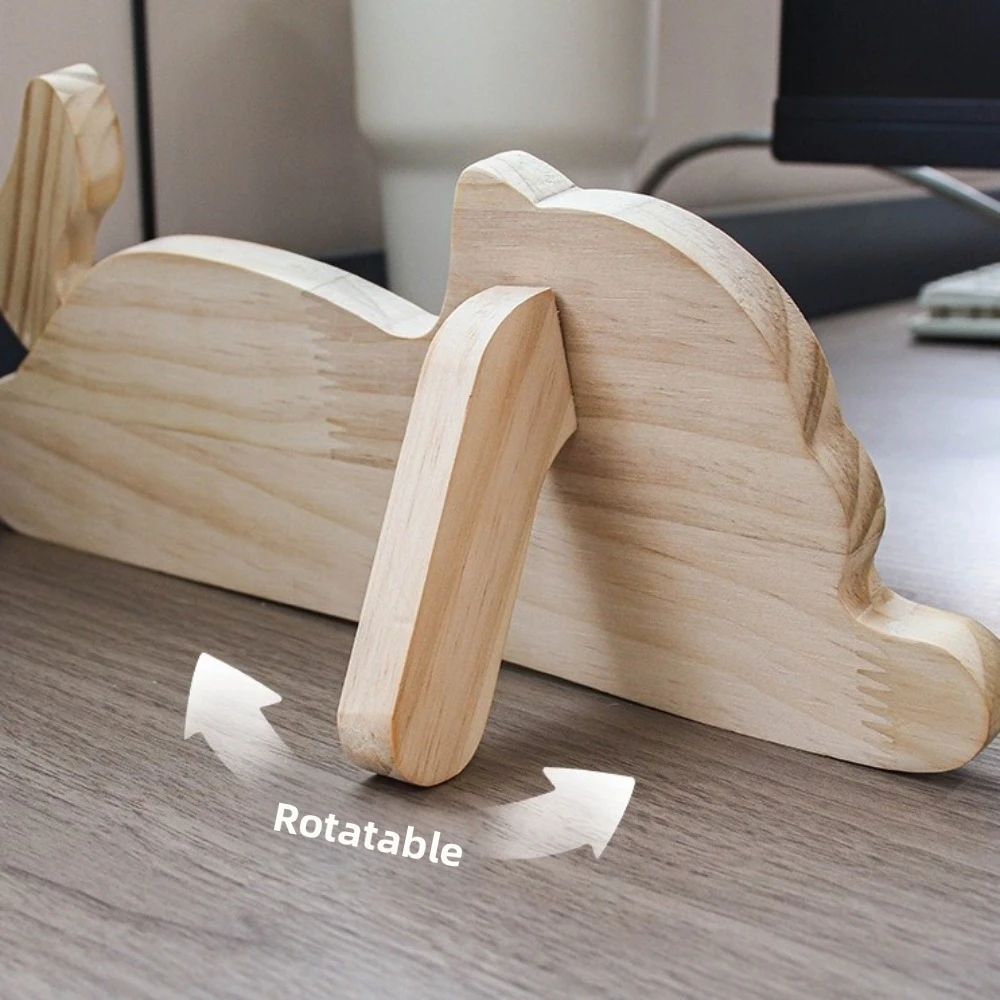 New Cat Shape Photo Frame 3/4 Grids Wooden Pet Photo Album Rotatable Tail Frame Detachable Picture Frame Home Decor