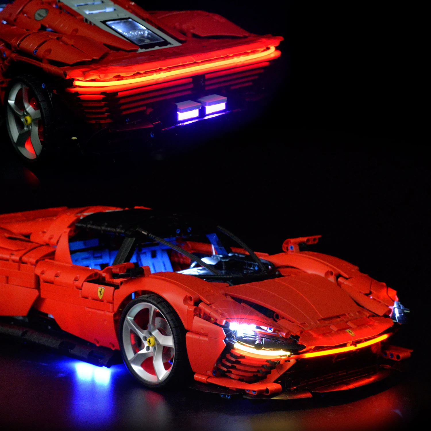 Power xgrepack motor remote control LED lighting upgrade modification suitable for Lego 42143 Ferrari Daytona SP3