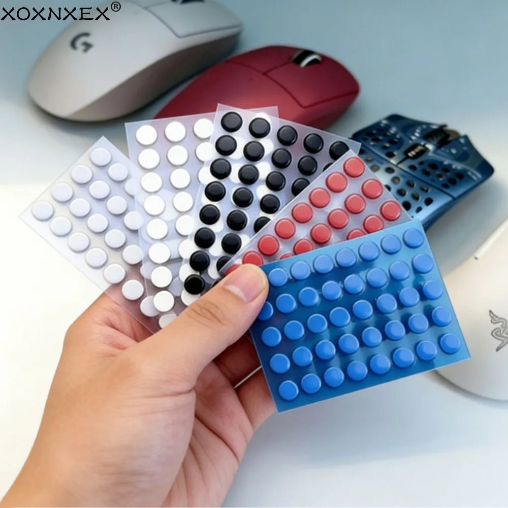 40 Stück 6,5 mm 10 mm Durchmesser 0,8 mm Dicke Kleine Punkte Universelle Mausgleiter für Logitech Gummierte Mausfüße Gleitfüße Aufkleber