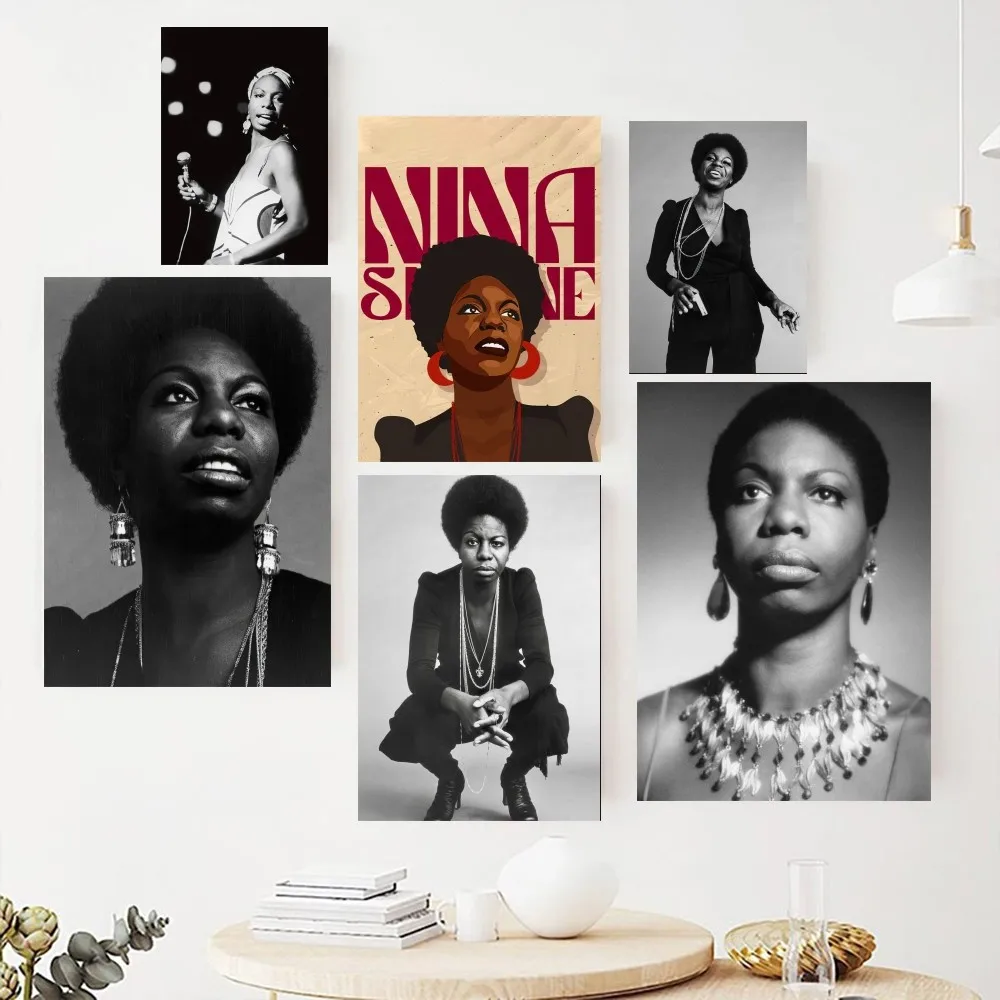 Nina Simone Singer Poster Paintings on The Wall Picture for Living Room Interior Painting Room Decoration