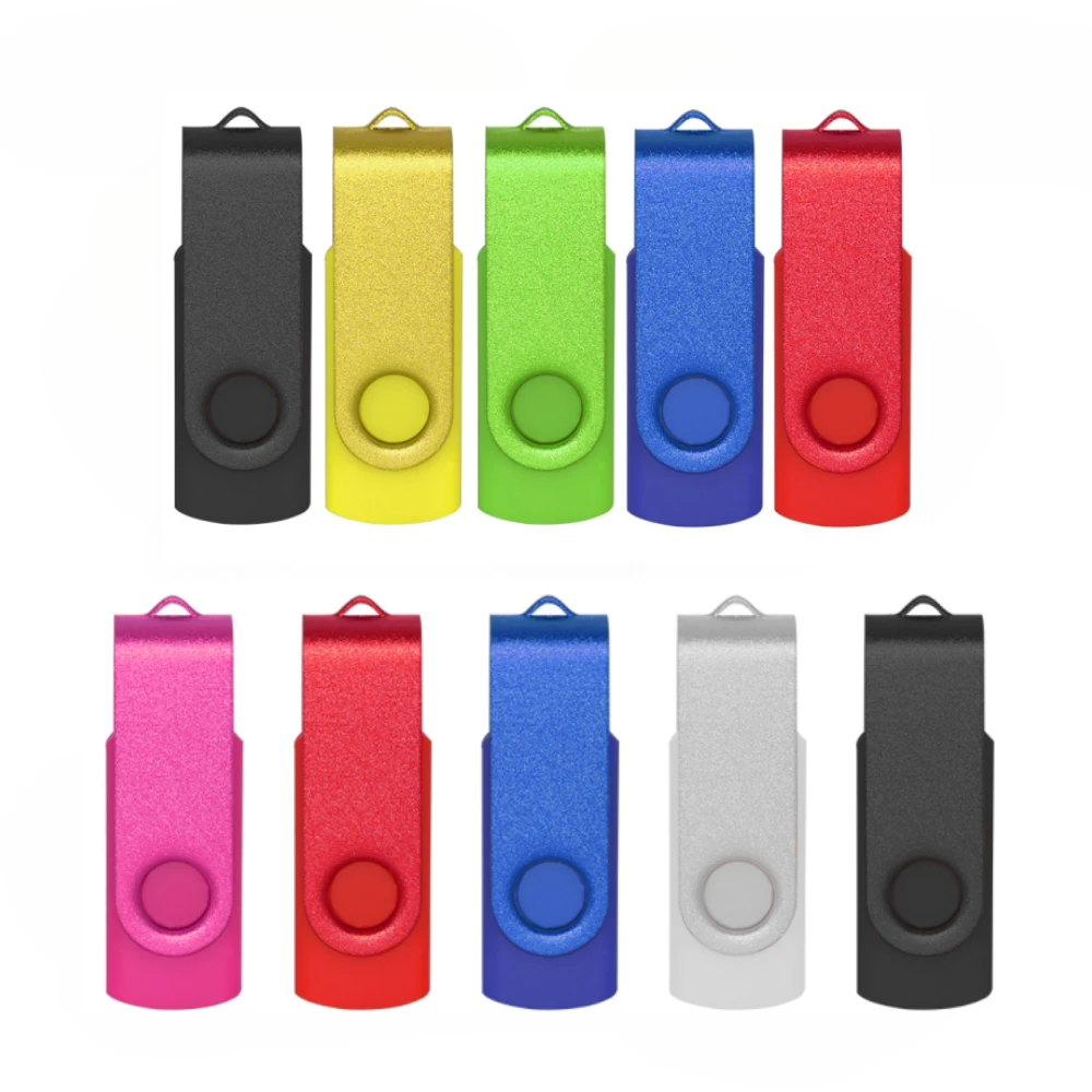 Mini unidad Flash USB 3,0 de alta velocidad, memoria giratoria de 128GB, llavero gratis, unidad de bolígrafo, 64GB, colgante rojo, disco U negro de 32GB