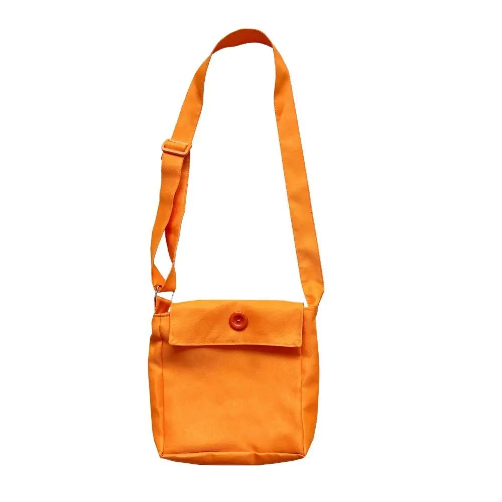 Cloth Small Crossbody Bags Orange Color Square Shape Messenger Bags Adjustable Strap Phone Bag for Women Girls Children