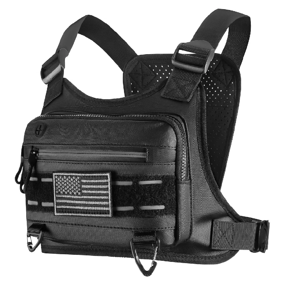 Leichte, wasserabweisende Sport-Brusttasche mit integriertem Handyfach zum Laufen, Radfahren und für den täglichen Gebrauch, für Damen und Herren. – Detail 1